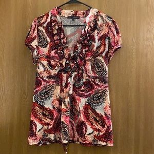 Pink/Red Patterned Top